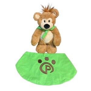 Plushible Tan Brown Teddy Bear Plush Stuffed Animal Toy 14” with Cape/Child Cape